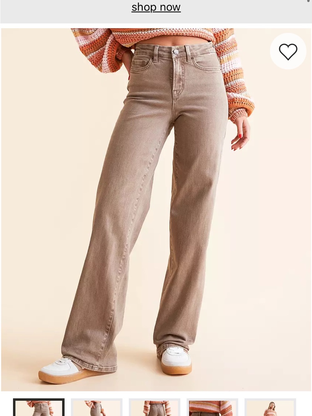 BKE Billie wide leg stretch High-Rise Women’s Jeans in Taupe
